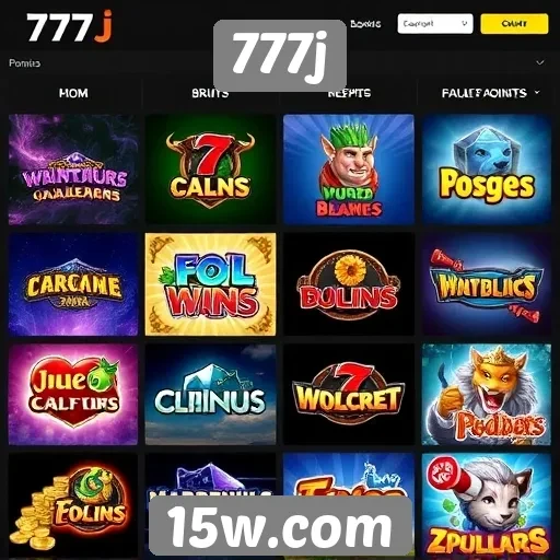 Variedade de jogos disponíveis no 777j